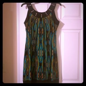 Dress with studs around neckline